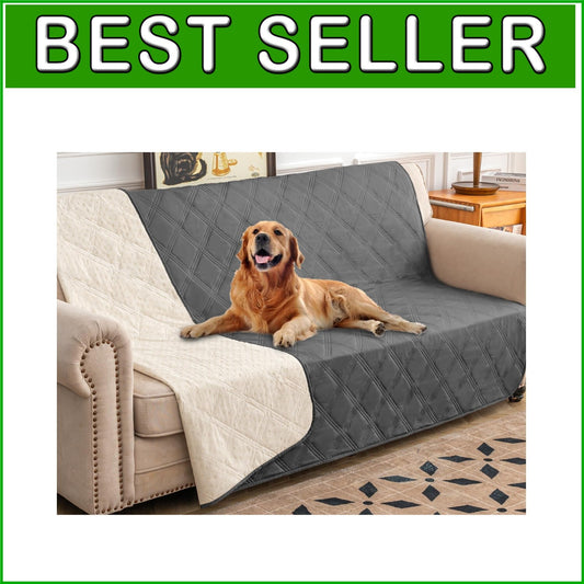 Waterproof Dog Bed Cover with Anti-Slip Back - Luxury Pet Blanket in Dark Grey