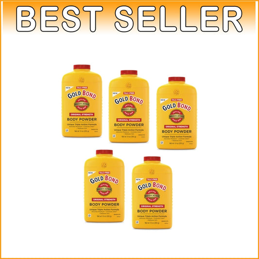 10 Ounce Talc-Free Body Powder - Cooling Relief for Sensitive Skin (Pack of 5)