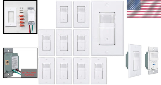 Indoor Motion Sensor Light Switch - 10 Pack, Touch Control, Title 24 Compliant