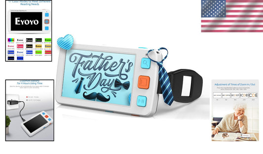 5-Inch Digital Magnifier with AV Output & Long Battery Life for Enhanced Vision