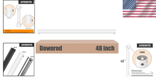 48-Inch Ceiling Fan Downrod with Extension Cord for Modern Installation