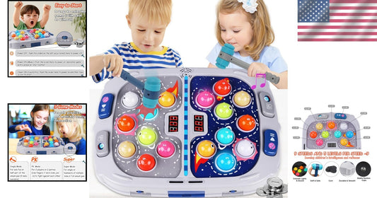 Safe and Sturdy Whack Mole Game with Sound & Light - Ideal for Young Children