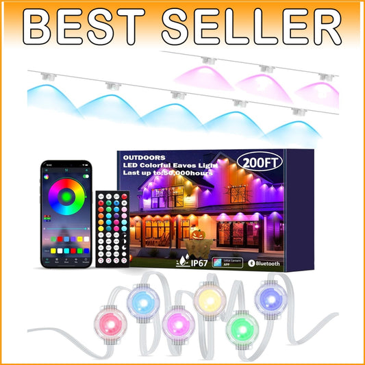 200FT Smart LED Outdoor Lights - Waterproof, Timer Function & Easy Installation