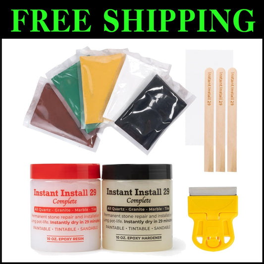 All-in-One 20oz Epoxy Kit for Granite, Marble, and Tile Repairs in 29 Mins
