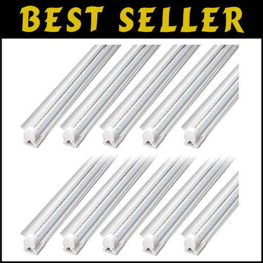 Ultra Bright Linked 4FT LED Ceiling Lights - 40W, Ideal for Workspaces, 10 Pack