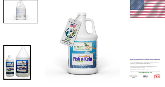 Organic Fish and Kelp Fertilizer - 1 Gallon Liquid for Healthy Plants & Soil