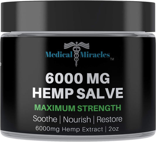 Plant-Based 6000 mg Hemp Healing Salve - Comfort for Pain Relief & Radiant Skin