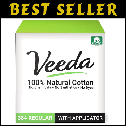 100% Natural Cotton Regular Tampons with Leak-Proof Protection - 384 Count