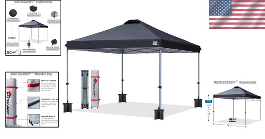 Versatile 10x10 Pop-Up Tent with Height Adjustments for Tailgating and Festivals