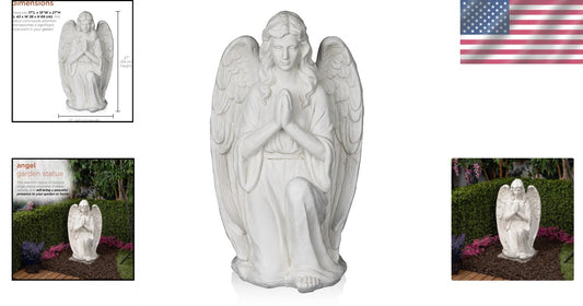 Durable 27" Kneeling Angel Statue - Perfect Indoor/Outdoor Prayer Decor