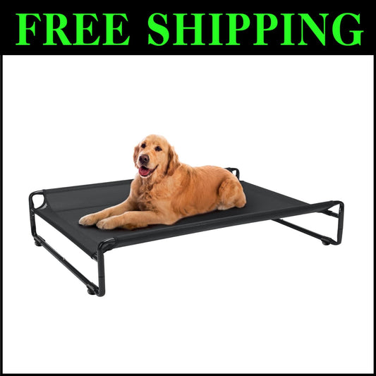 Portable Elevated Dog Bed with Anti-Slip Feet and Cooling Design for Large Dogs