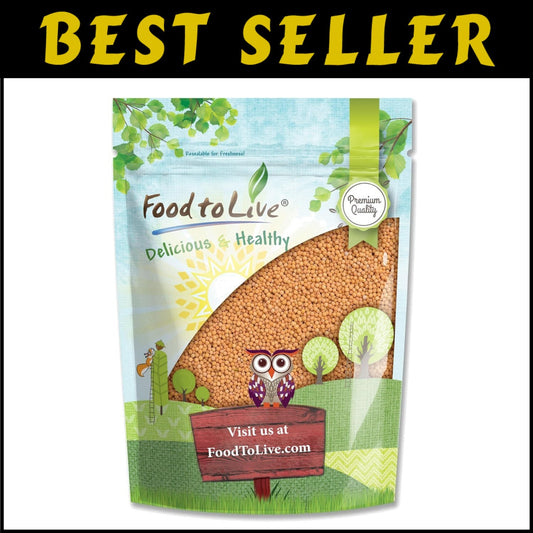 Whole Yellow Mustard Seeds, 20 Pounds - Natural, Pungent Flavor for Cooking