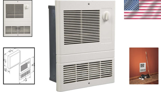 UL Certified 1500W Wall Heater – Adjustable Thermostat & Elegant White Grille