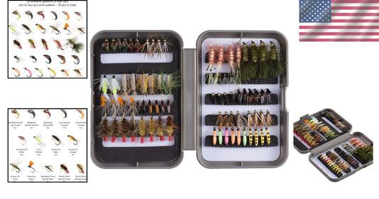 76 Premium Trout Flies with Chemically Sharpened Hooks – Ultimate Fishing Kit