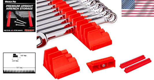 Compact Magnetic Wrench Organizer for 40 Tools - Modular Design, Textured Red