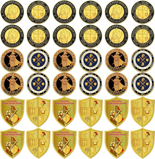 Artistic Commemorative Coins – 36 Pcs Challenge Coins for Christian Gifts