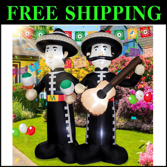 Eye-Catching 6FT Inflatable Mariachi with LED Lights for Year-Round Celebrations