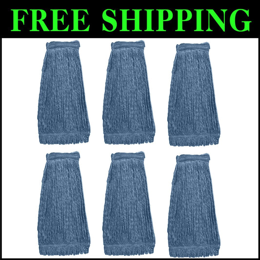 Commercial Grade 6-Pack Cotton Mop Head Refills – Universal Fit for All Surfaces