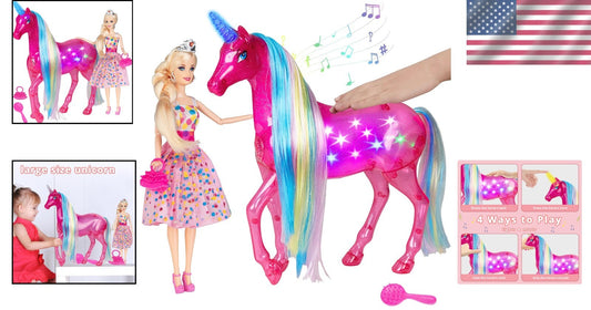 Magical Unicorn Doll Playset with Bright Lights & Sounds - Ideal Gift for Girls