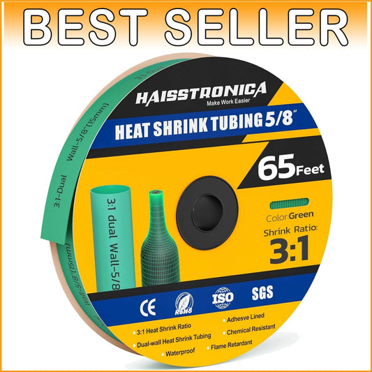 3:1 Heat Shrink Tubing Roll 65FT - Strong Adhesive Seal for Automotive & Marine