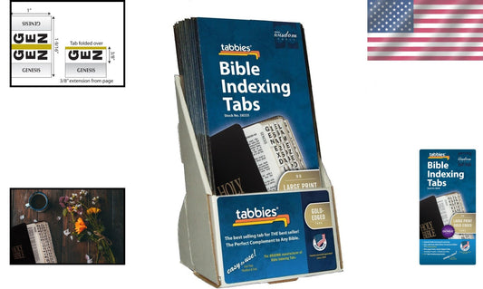 Large Print 96 Tabs with Gold Edge for Quick Bible Reference & Easy Navigation
