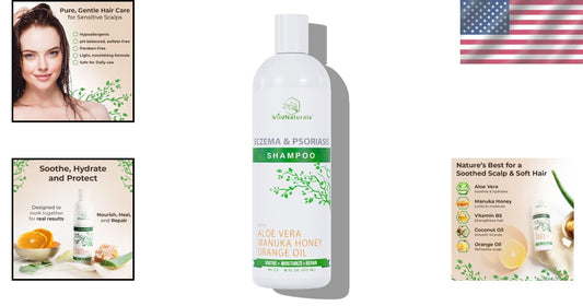 Soothing Shampoo for Psoriasis & Sensitive Skin - Non-Medicated & Chemical-Free