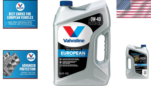 5 Quart Full Synthetic SAE 0W-40 Motor Oil - Ideal for BMW, Audi, Porsche