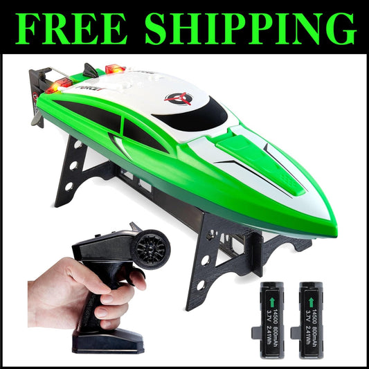 Rechargeable Velocity RC Speed Boat with Underwater Features & Low Battery Alert