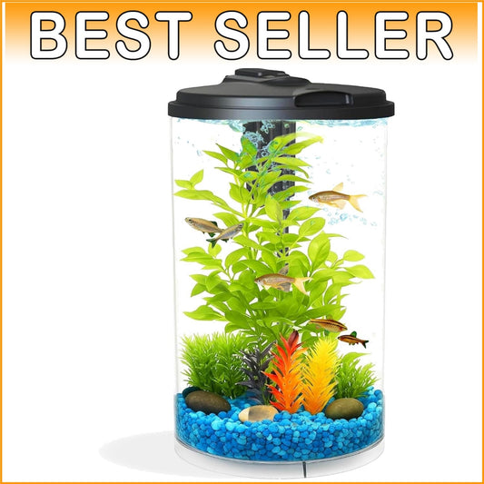 360-Degree View Fish Tank: AquaView 3-Gallon Aquarium with Colorful LED Lights