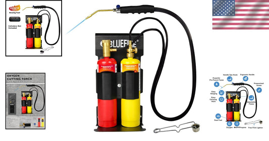 Heavy-Duty Oxypropane Cutting Torch Kit with Flint Lighter - Offers 5252°F Heat
