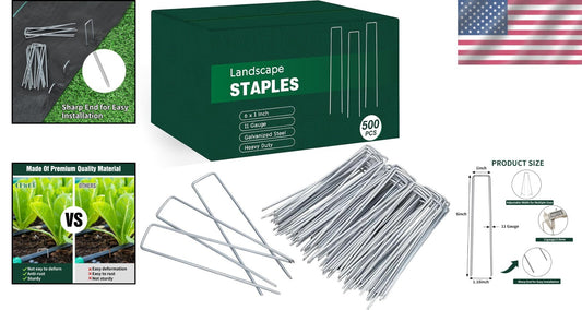 500 Galvanized Landscape Pins, 6 Inch Heavy-Duty Stakes for Efficient Gardening