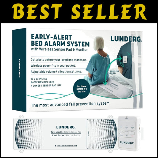 Portable Fall Prevention Bed Alarm for Seniors - Smart Wireless Pager Included