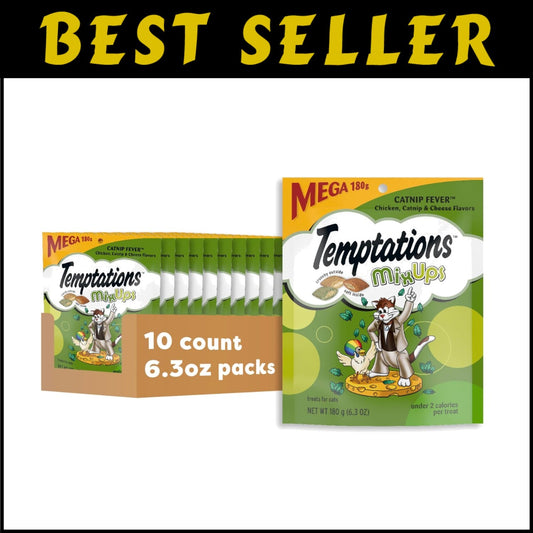 Value Pack: MixUps Catnip Fever Cat Treats - Crunchy & Soft, 6.3 oz Pouches