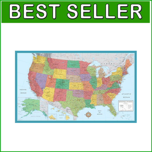 Extra Large 48x78 USA Wall Map - Ideal for Learning & Reference