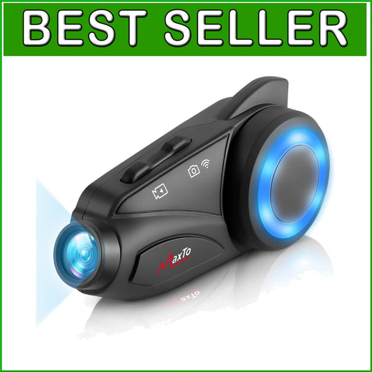 Motorcycle Communication System with 1080P Camera & Voice Assistant Features