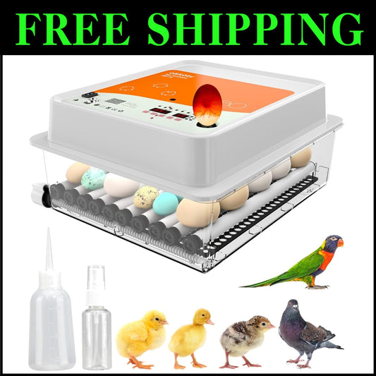 36 Egg Hatching Incubator with Digital Control & Integrated Egg Candler Included