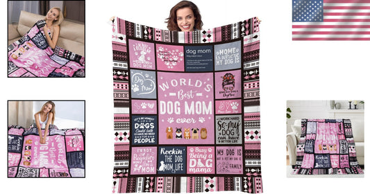Luxurious Dog Mom Blanket - Lightweight Cartoon Throw for Dog Lovers