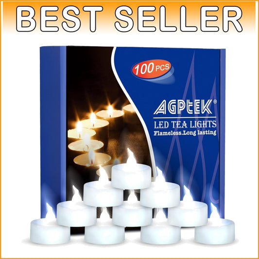 100 LED No-Flicker Tealight Candles - Cool White for Wedding & Home Decor