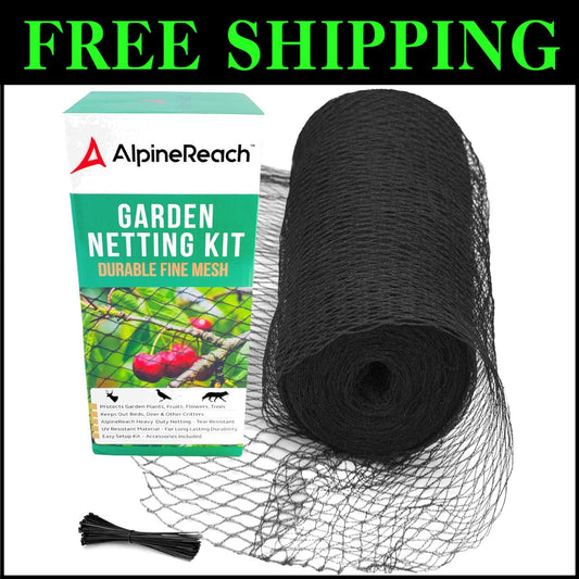 Reusable 7.5 x 100 ft Garden Netting with Zip Ties - Heavy Duty Animal Fencing