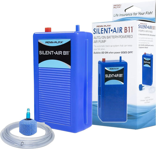 Penn Plax Silent Air Battery Operated Air Pump for Safe Aquatic Environments