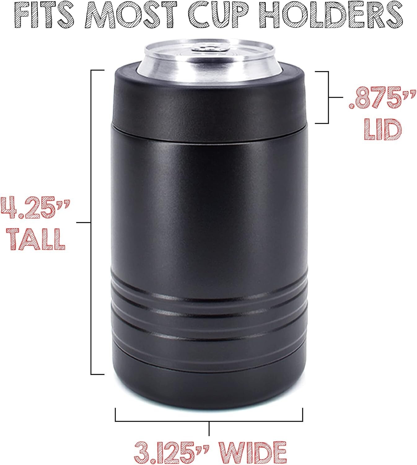 Double Wall Insulated Beverage Holders - 12 oz Can & 16 oz Bottle, 6 Pack