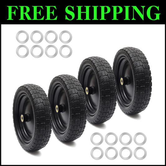 Premium 13" Flat-Free Solid Tire Set for Carts - Hassle-Free, Puncture Resistant
