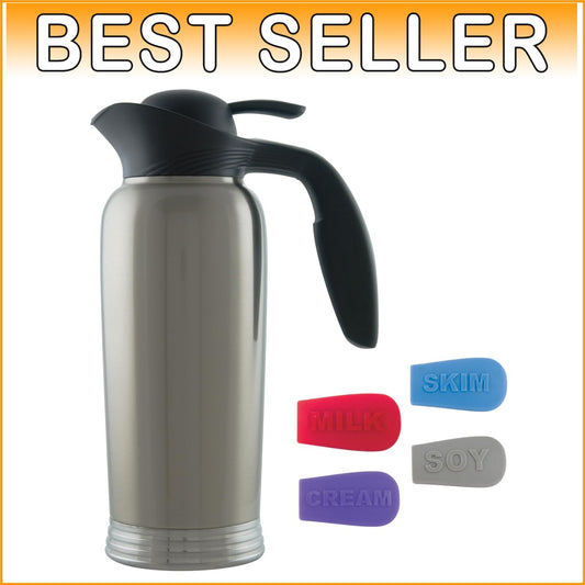 Classic ErgoServ 1L Brushed Stainless Creamer with Controlled Pouring Feature