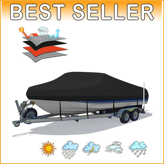 All-Weather 20'-22' Heavy-Duty Boat Cover with Adjustable Straps & Protection
