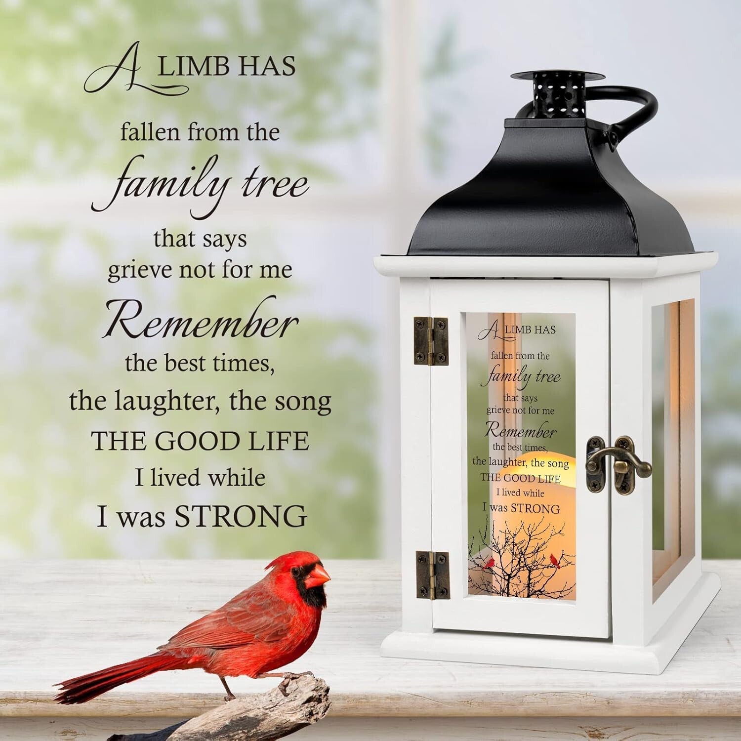 UV Printed Glass Memorial Lantern - Elegant Gift for Grieving Friends and Family
