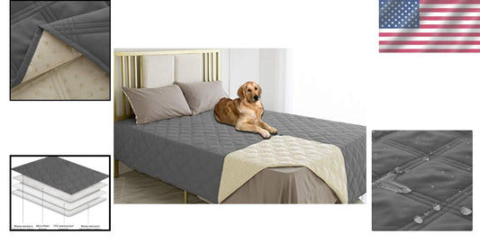 Stylish Waterproof Dog Blanket with Anti-Slip Back for Couches and Sofas