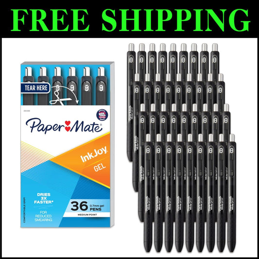 Versatile InkJoy Gel Pens, 36 Pack of Medium Point 0.7mm, Black - Ideal for All