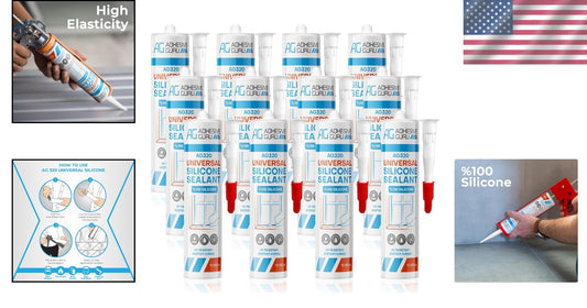 100% Silicone Clear Caulk Sealant - Weatherproof Adhesive for Indoor & Outdoor
