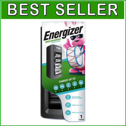 Efficient Multi-Size Battery Charging Station - Compatible with 2 AA, AAA & 9V