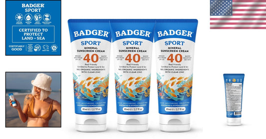 Hypoallergenic Mineral Sunscreen SPF 40 - Eco-Friendly 3-Pack for All Skin Types